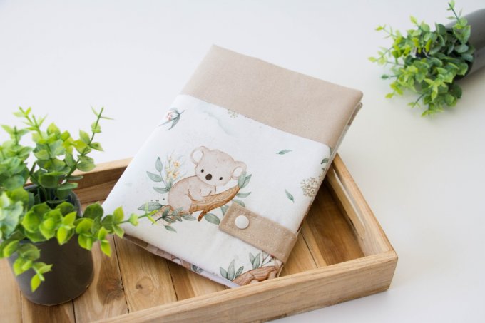 Protège carnet de santé koala beige