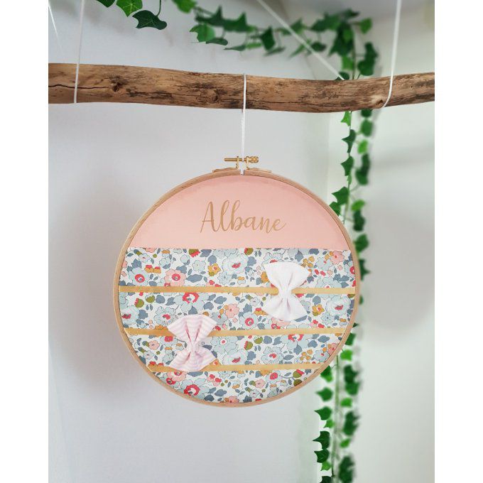 Porte barrette Liberty porcelaine corail