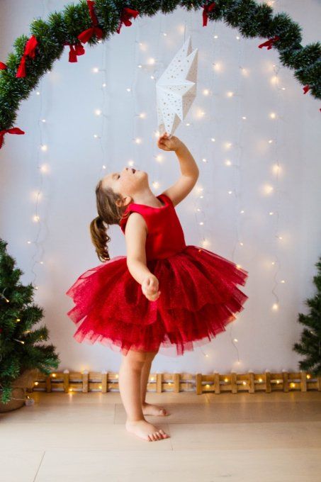 Robe tutu rouge pailleté