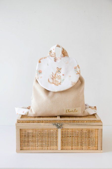 Kangourou en velour cotelé  beige